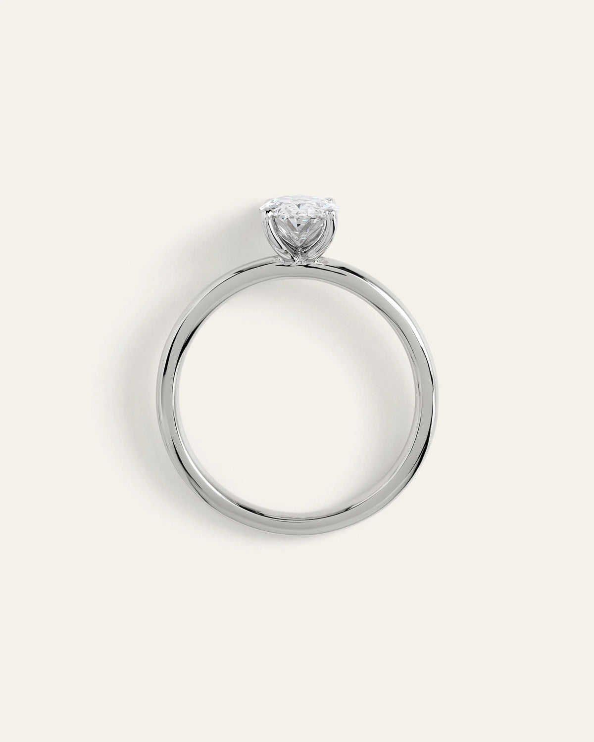 Lab Grown Diamond Oval Comfort Fit Engagement Ring - 1ct - 4 / Yellow Gold