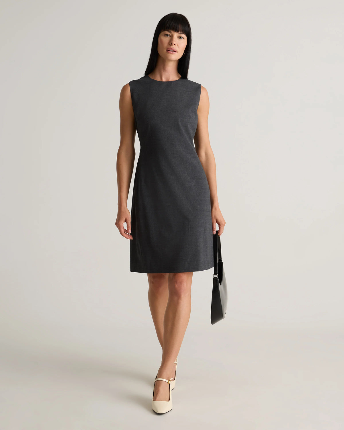 Italian Wool Sleeveless Dress - 0 / Grey Melange
