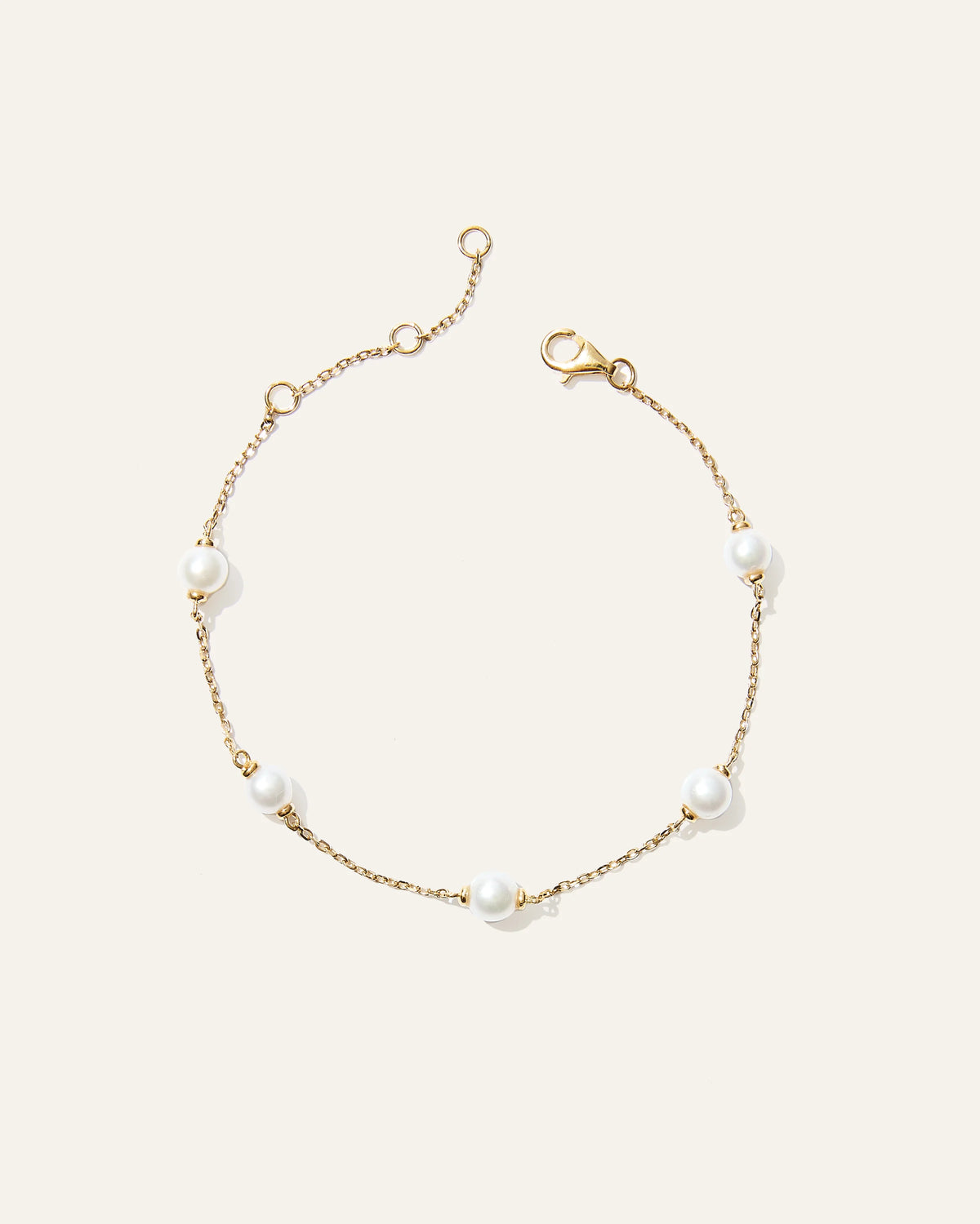 Freshwater Cultured Pearl Station Bracelet - One Size / Gold Vermeil