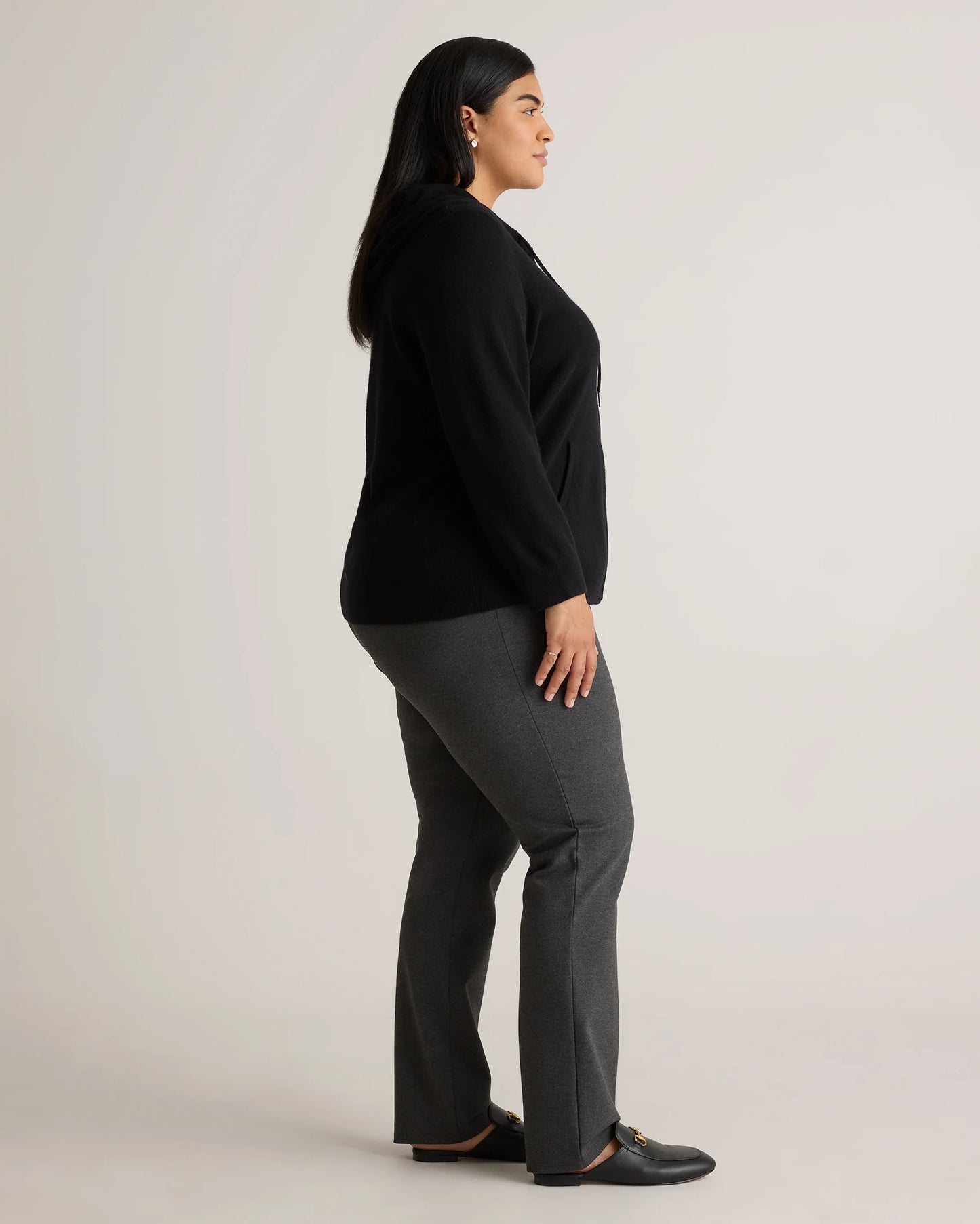 Mongolian Cashmere Full-Zip Hoodie - 1X / True Navy