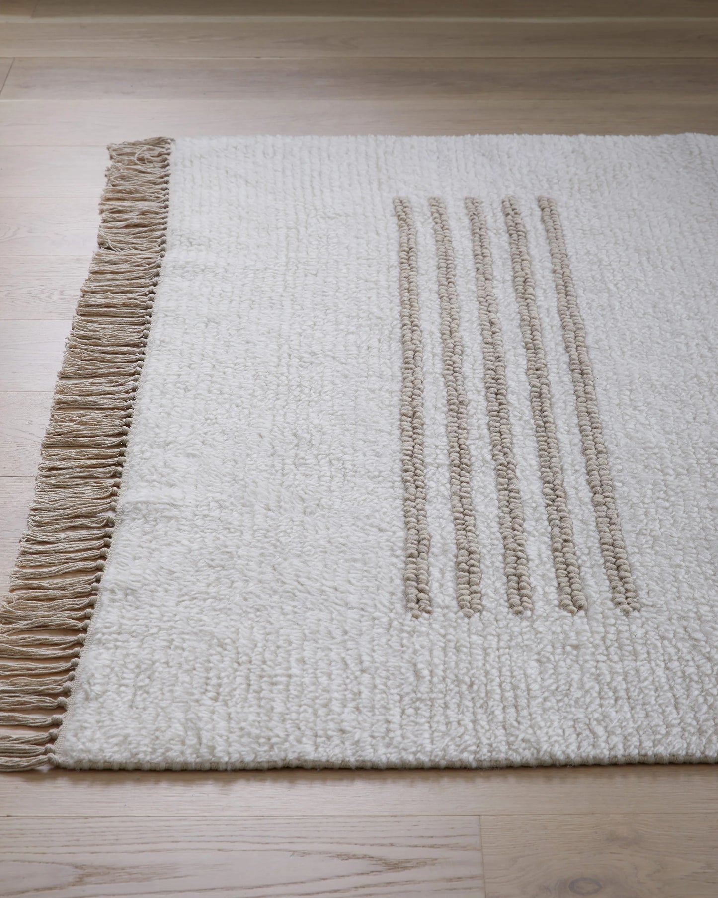 Otto Hand-Knotted Cotton Wool Rug - 3' x 5' / Ivory/Neutral
