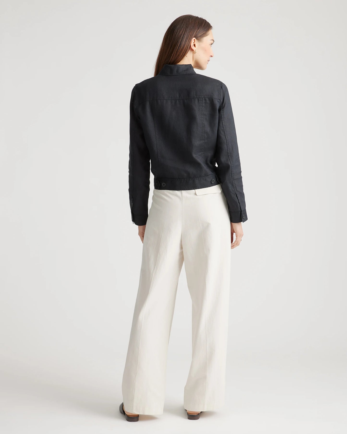 100% European Linen Jacket - XS / Flax