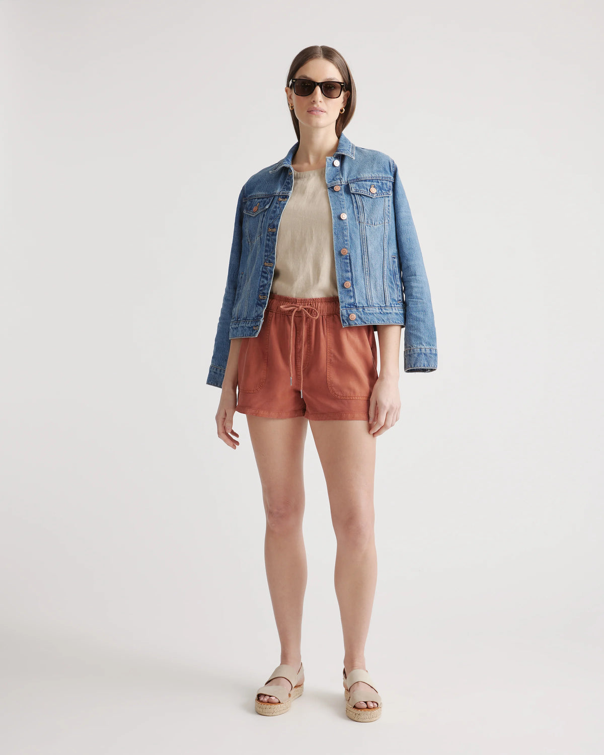 Vintage Wash Tencel Utility Shorts - XS / Moonstone Blue