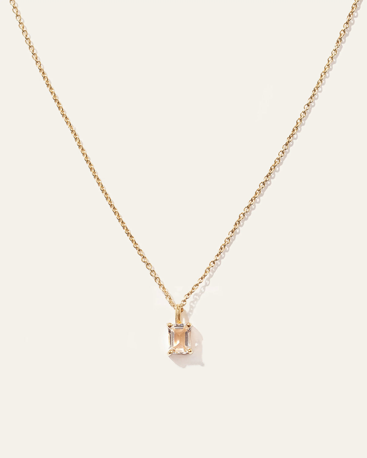 Emerald Cut Topaz Sol Pendant Necklace - One Size / Gold Vermeil