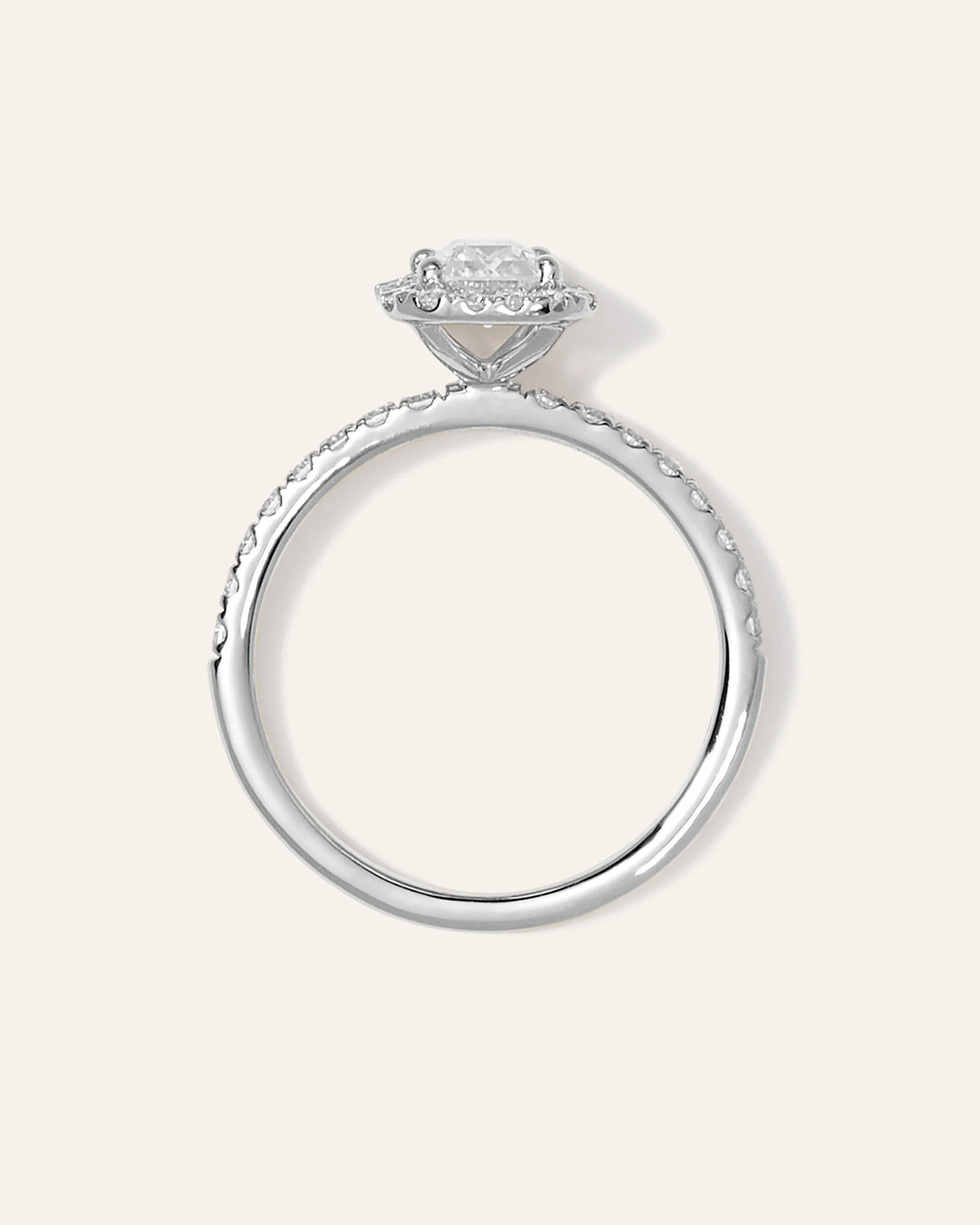 Lab Grown Diamond Emerald Halo Pave Engagement Ring - 1.50ct - 4 / Yellow Gold