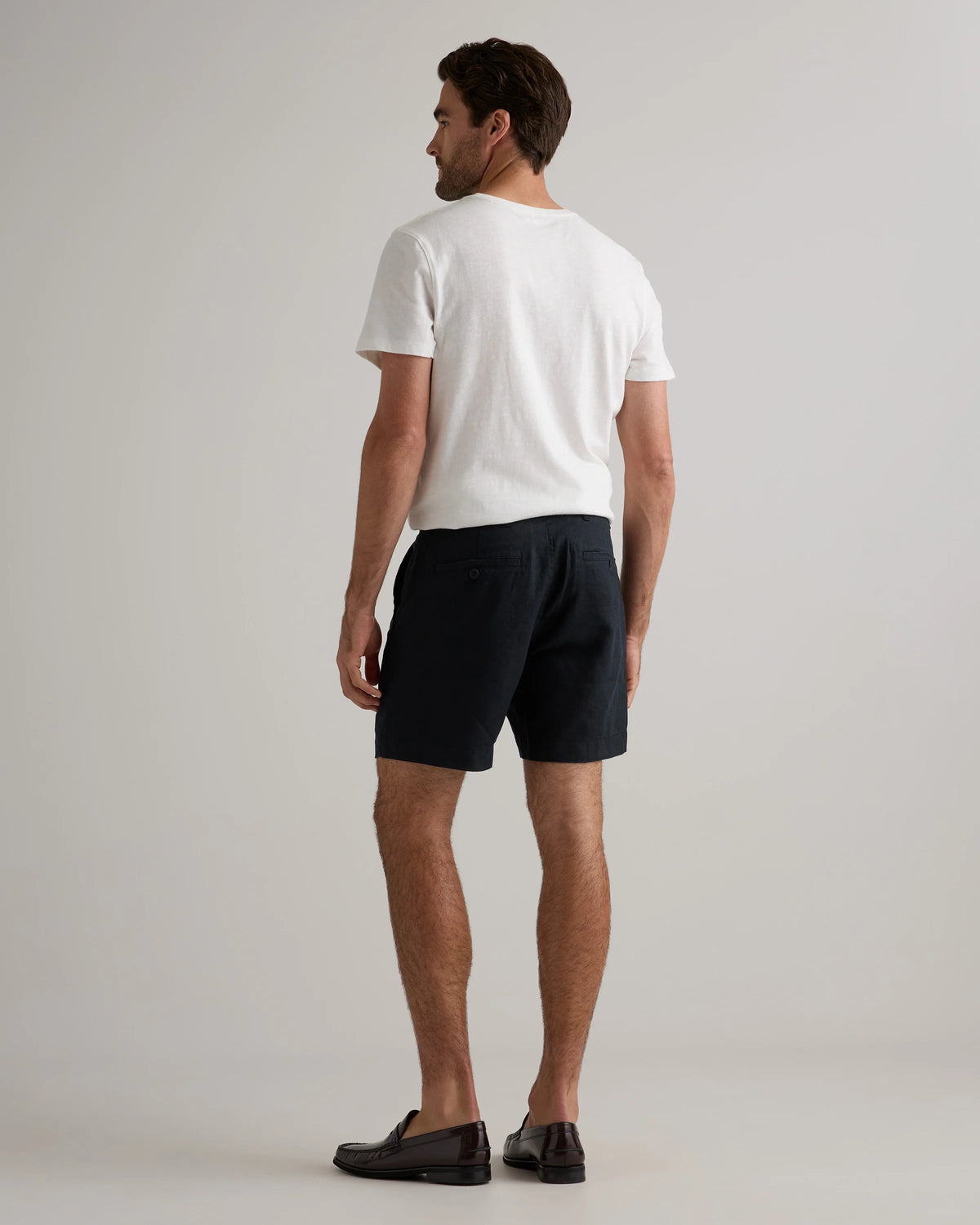 100% European Linen Trouser Shorts - 7" - S / Bayberry Olive
