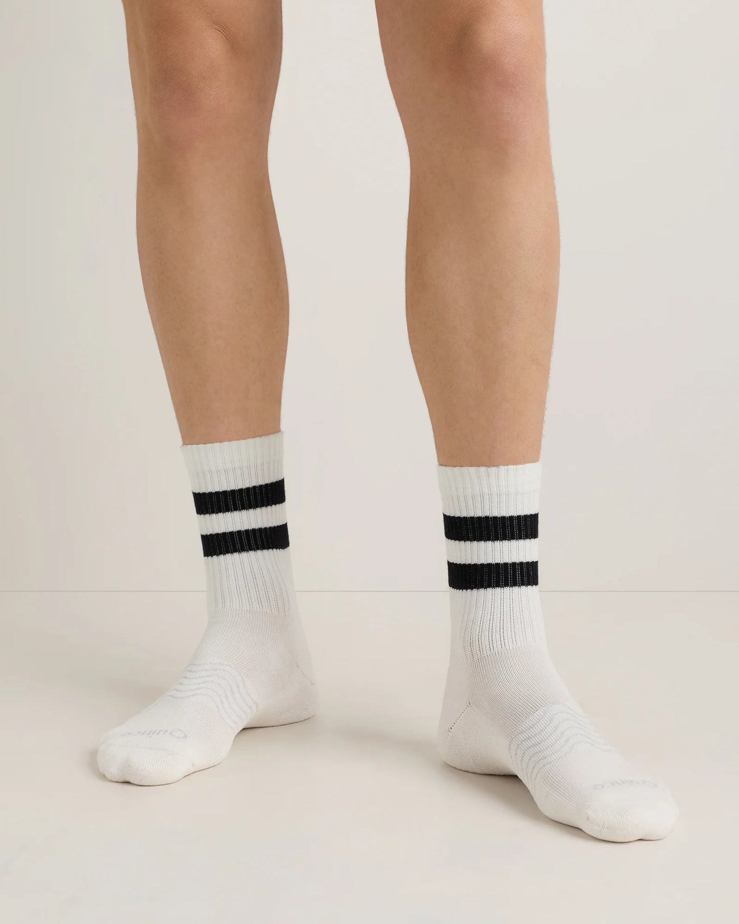 Everyday Cotton Varsity Stripes Half-Crew Sock (4-Pack) - S / Ivory/Navy Stripe