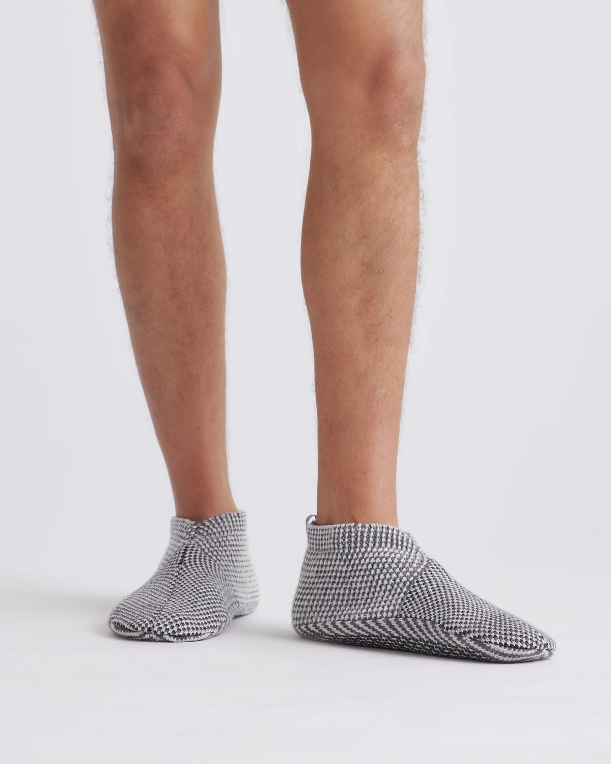 Fleece Lined Gripper Slippers (2-Pack) - S / Grey/Natural