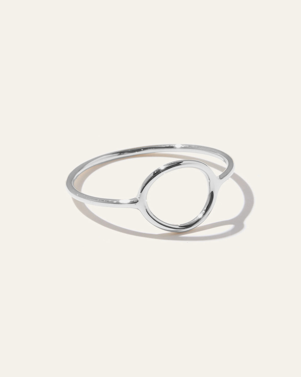 14K Gold Circle Ring - 4 / White Gold