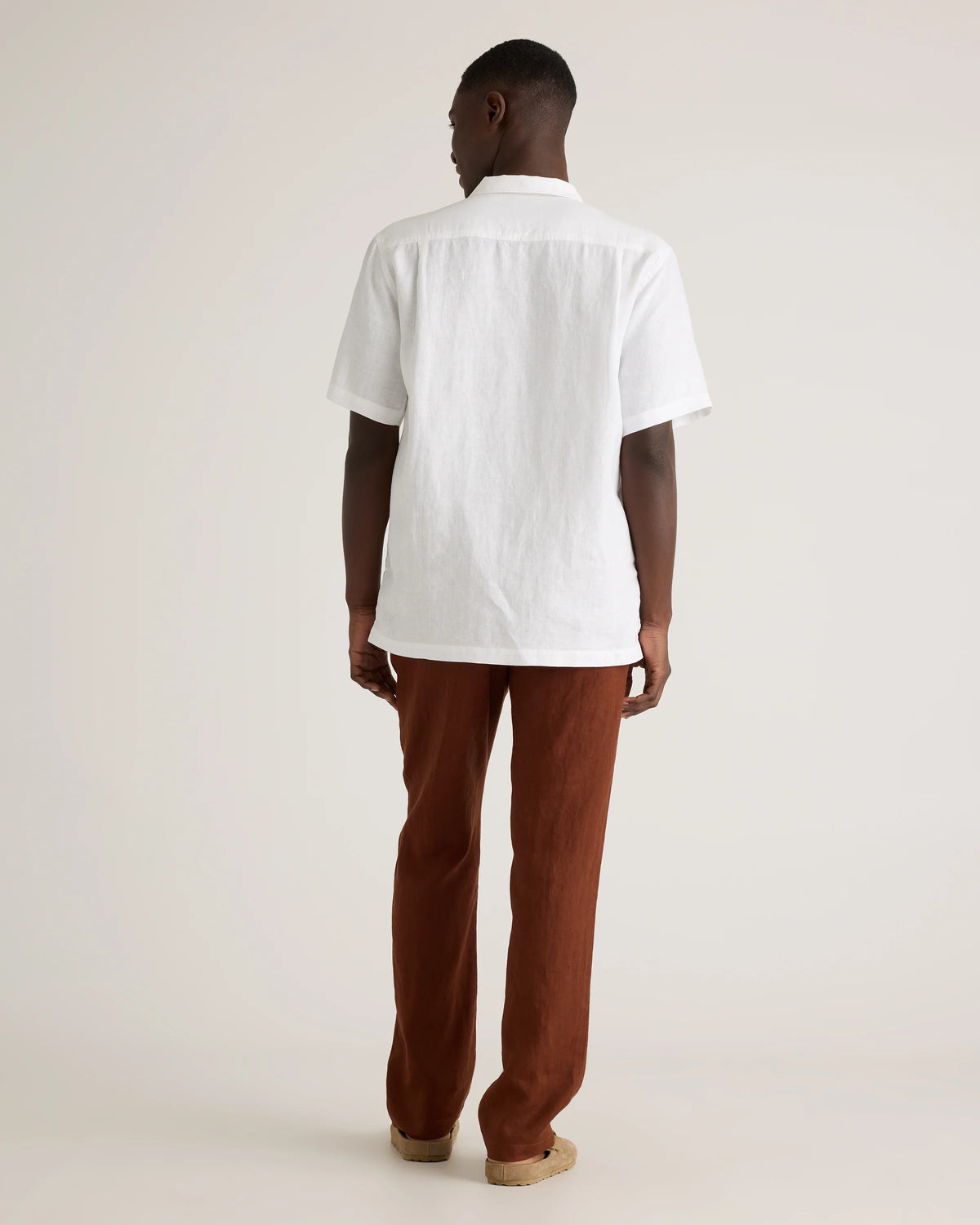 100% European Linen Camp Shirt - XS / Sky Blue Mariner Stripe