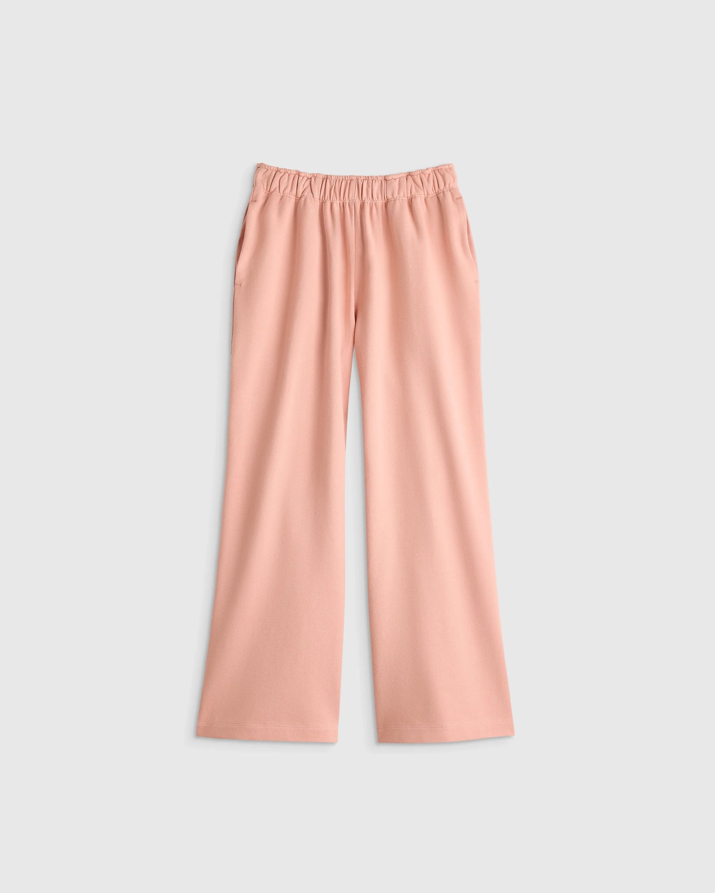 Girls Organic Cotton French Terry Wide Leg Pant - 6 / Pink Rose