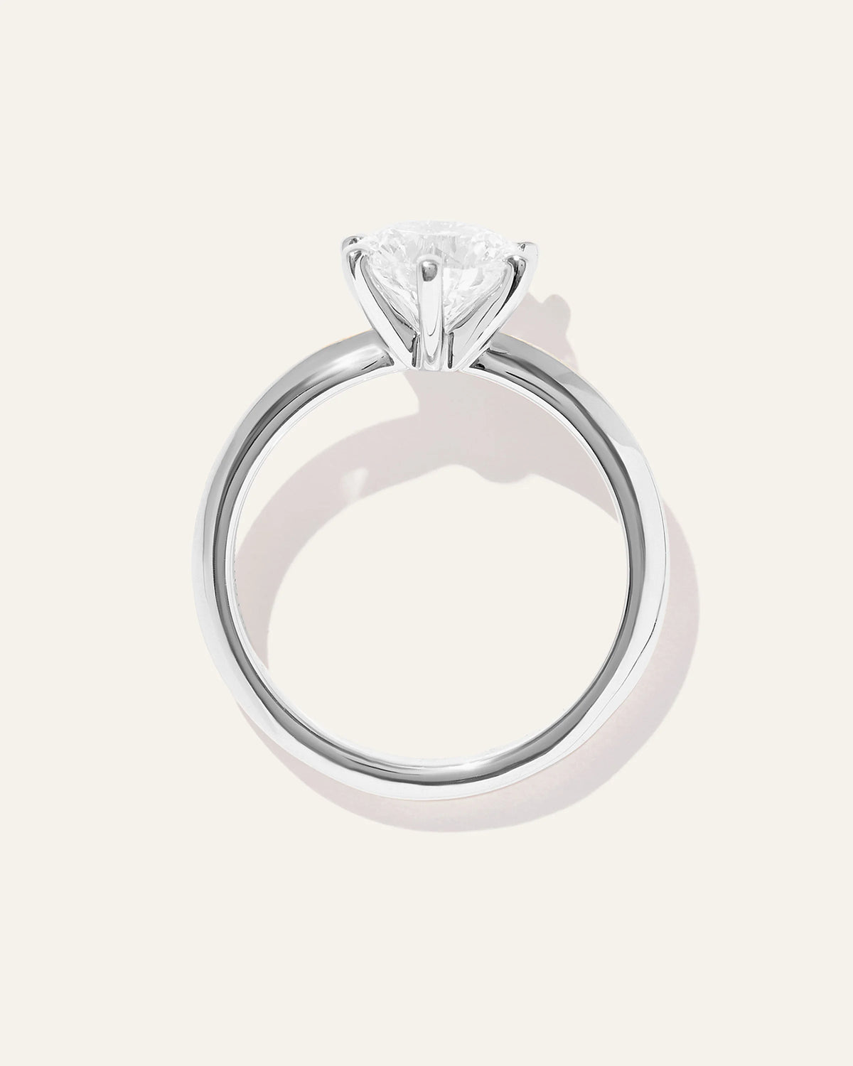 Lab Grown Diamond Round Six Prong Knife Edge Engagement Ring - 1.5ct - 4 / Yellow Gold
