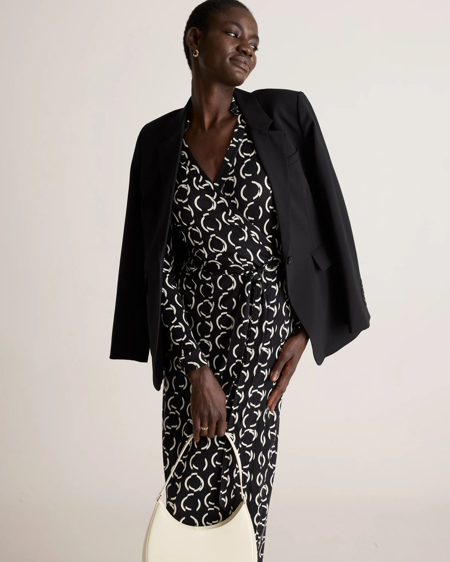 100% Silk Jersey Midi Wrap Dress - XS / Crimson Prism