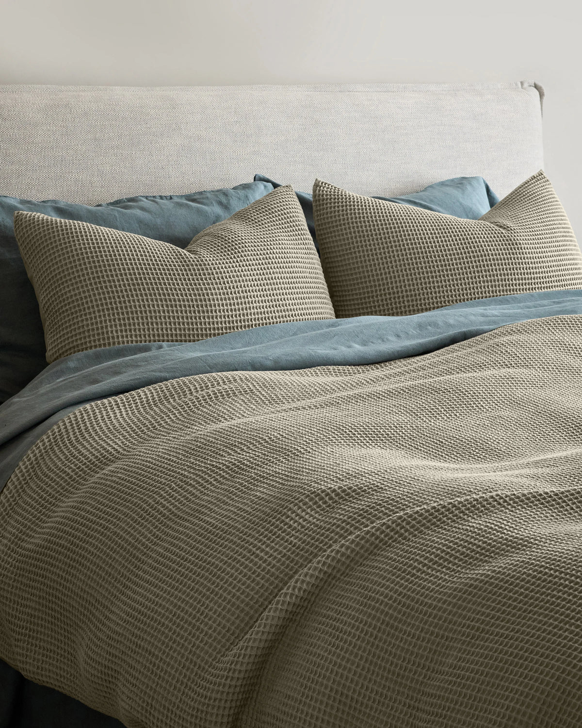 Organic Waffle Duvet Cover - Twin / White