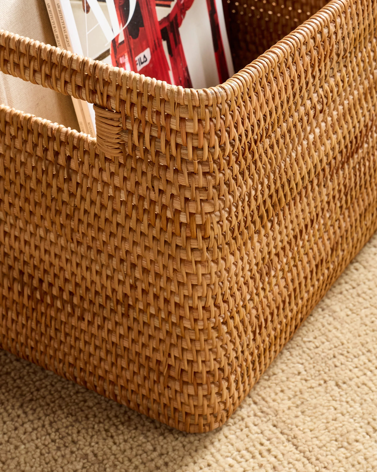 Handwoven Rattan Legal Size Storage Box - One Size / Natural