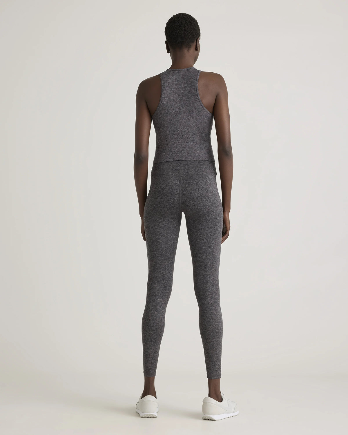 Ultra-Soft High Neck Cropped Tank - XS / Heather Charcoal