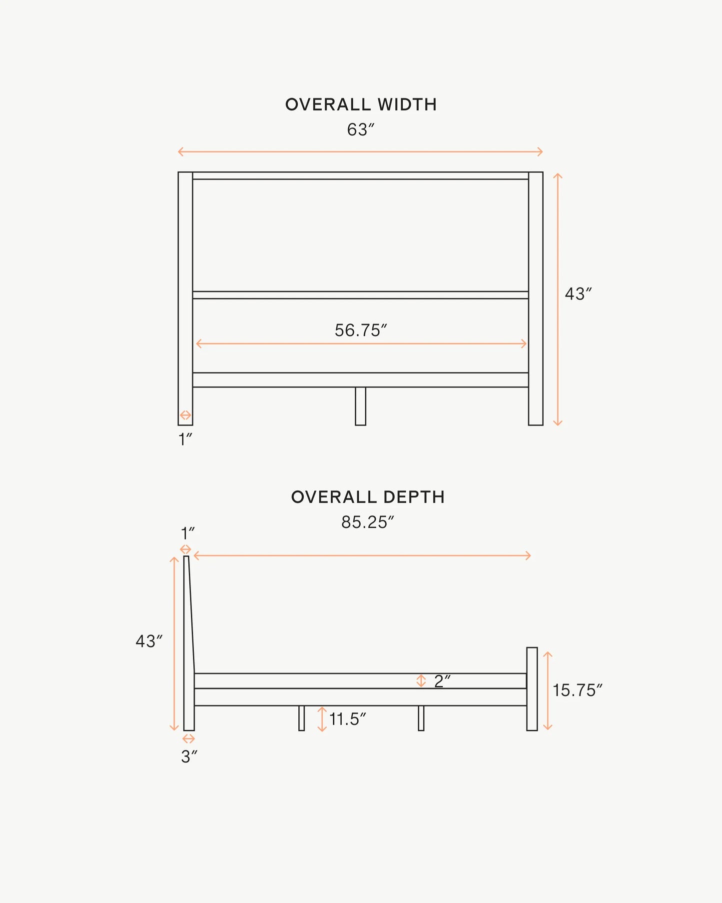 Solid Wood Platform Bed - Queen / Walnut Brown
