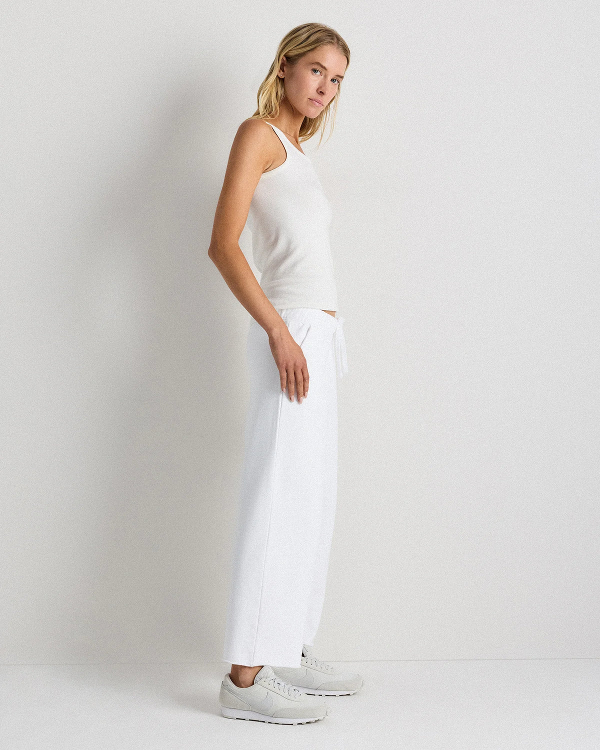 Organic French Terry Cropped Wide Leg Pants - XS / Ruby Red