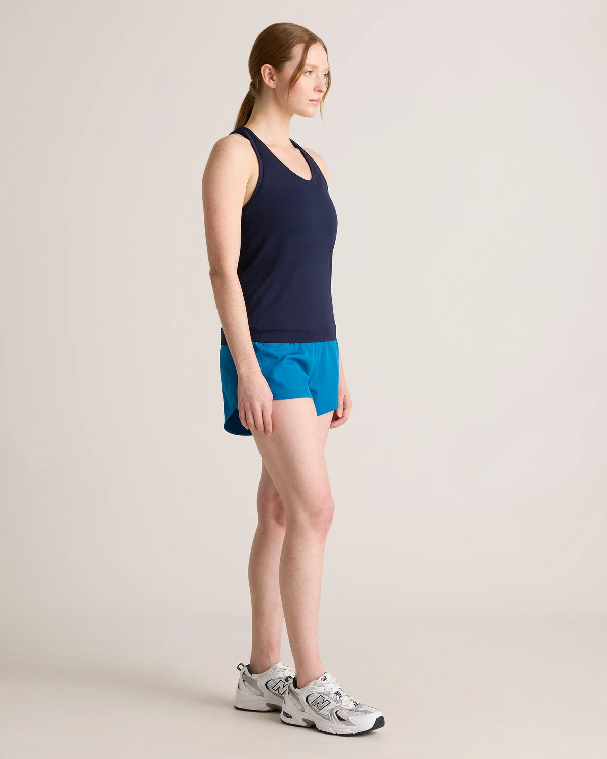 Seamless Waist-Length Racerback Tank - XS / Deep Navy