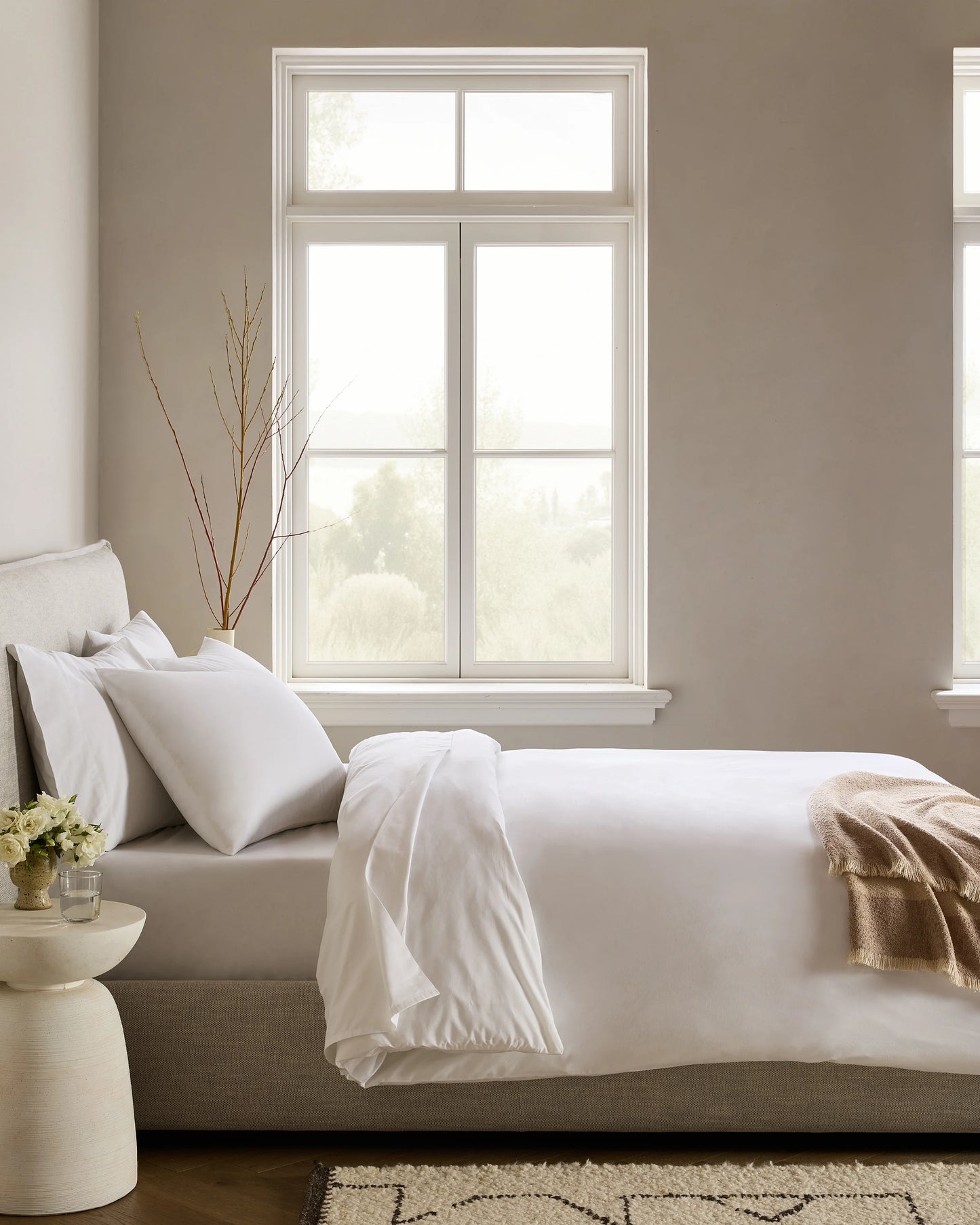 Organic Crisp Percale Duvet Cover Set - Twin / Espresso
