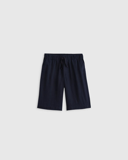100% European Linen Pull-On Shorts - 6 / Blue Pinstripe