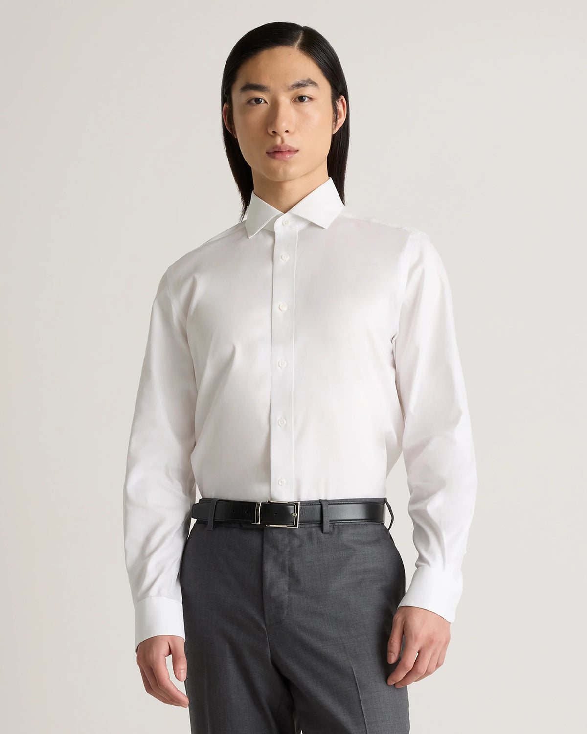 Organic Cotton Oxford Non-Iron Dress Shirt - S / Bold Black