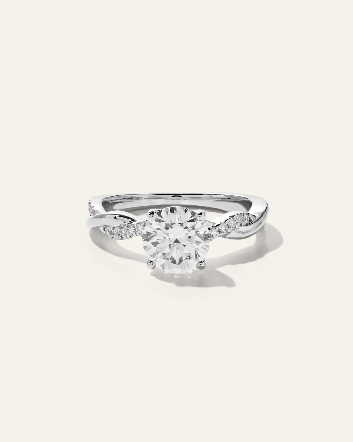 Lab Grown Diamond Round Twisted Engagement Ring - 1.5ct - 4 / Yellow Gold