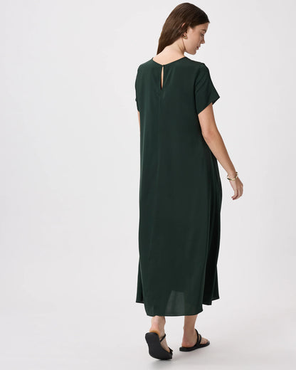Washable Stretch Silk Voluminous Maxi Dress - XS / Moonstone Blue