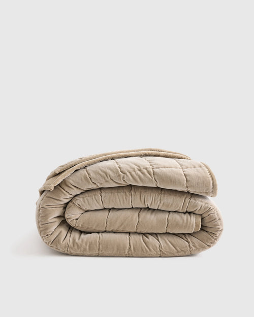 Cotton Velvet Box Quilt - Full/Queen / Terracotta