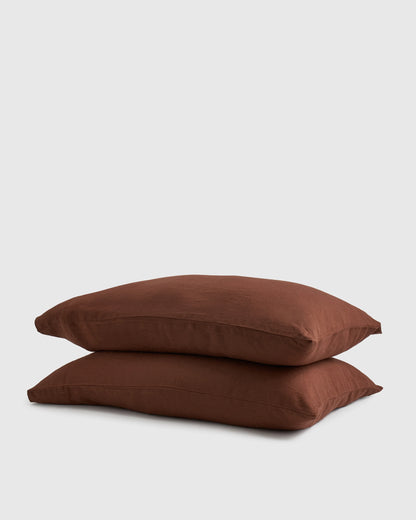 European Linen Pillowcase Set - Standard / White