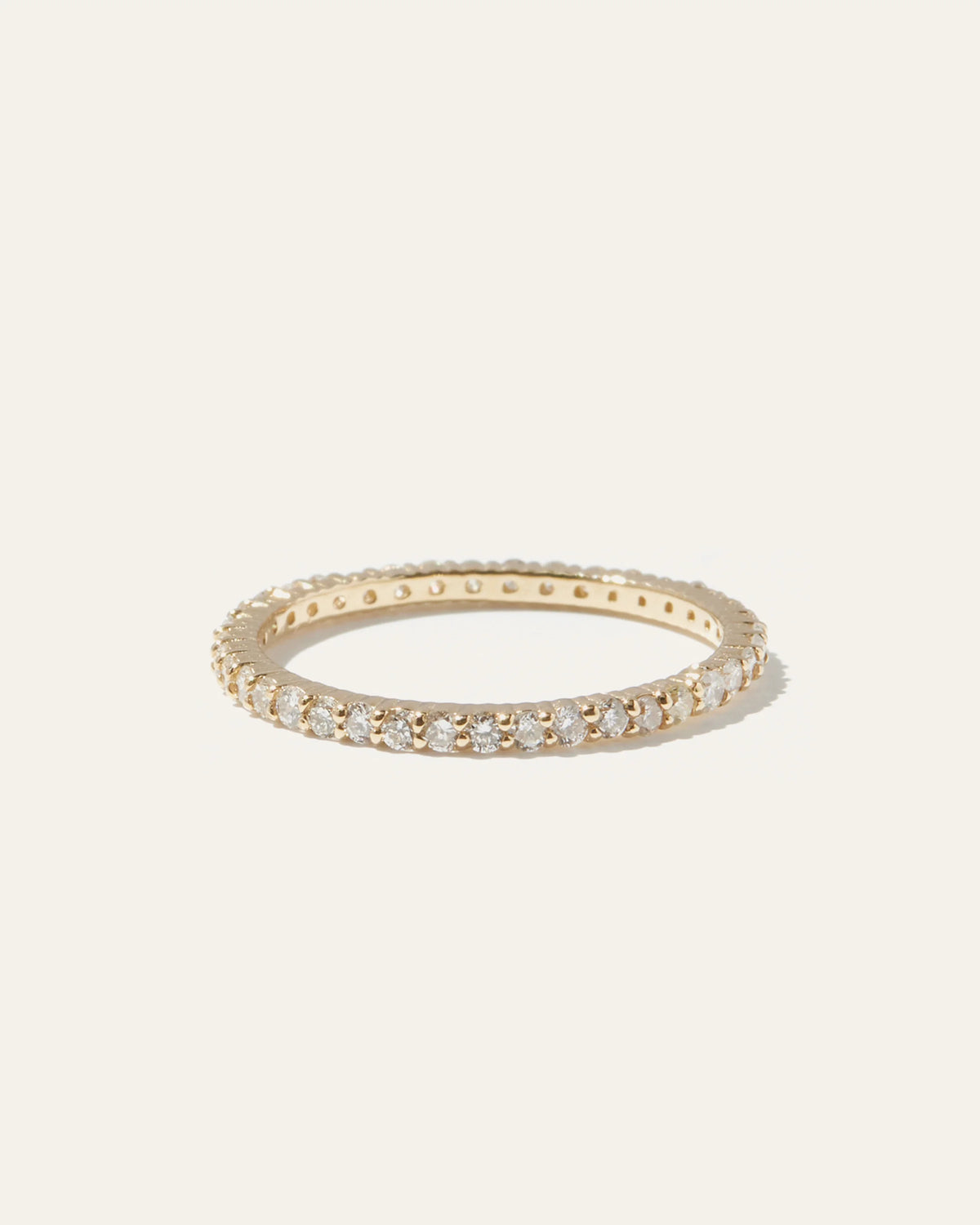 Diamond Shared Prong Eternity Band - 4 / Yellow Gold