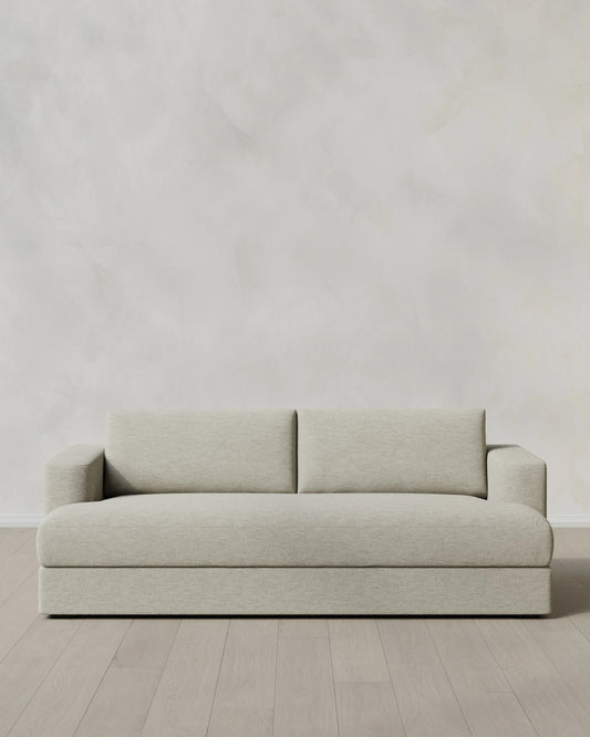 Sierra Curved Arm Sofa in Performance Basketweave - 7ft / Flax