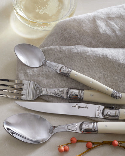 Jean Dubost Laguiole 24 Piece Flatware Set - One Size / Ivory
