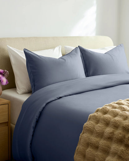 Organic Cotton Sateen Comforter Set - Twin / White