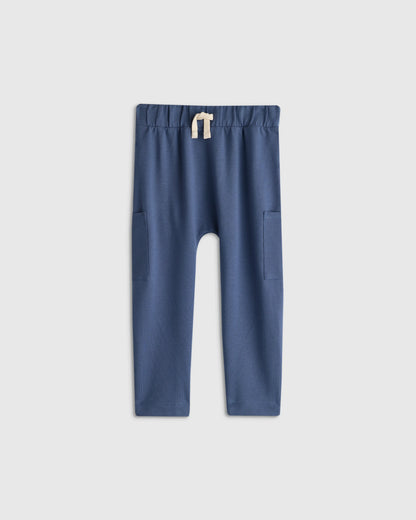 Organic Cotton French Terry Pocket Pants - 2T / Vintage Blue