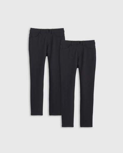 Ultra-Stretch Ponte Skinny Pants 2-Pack - 2T / Black