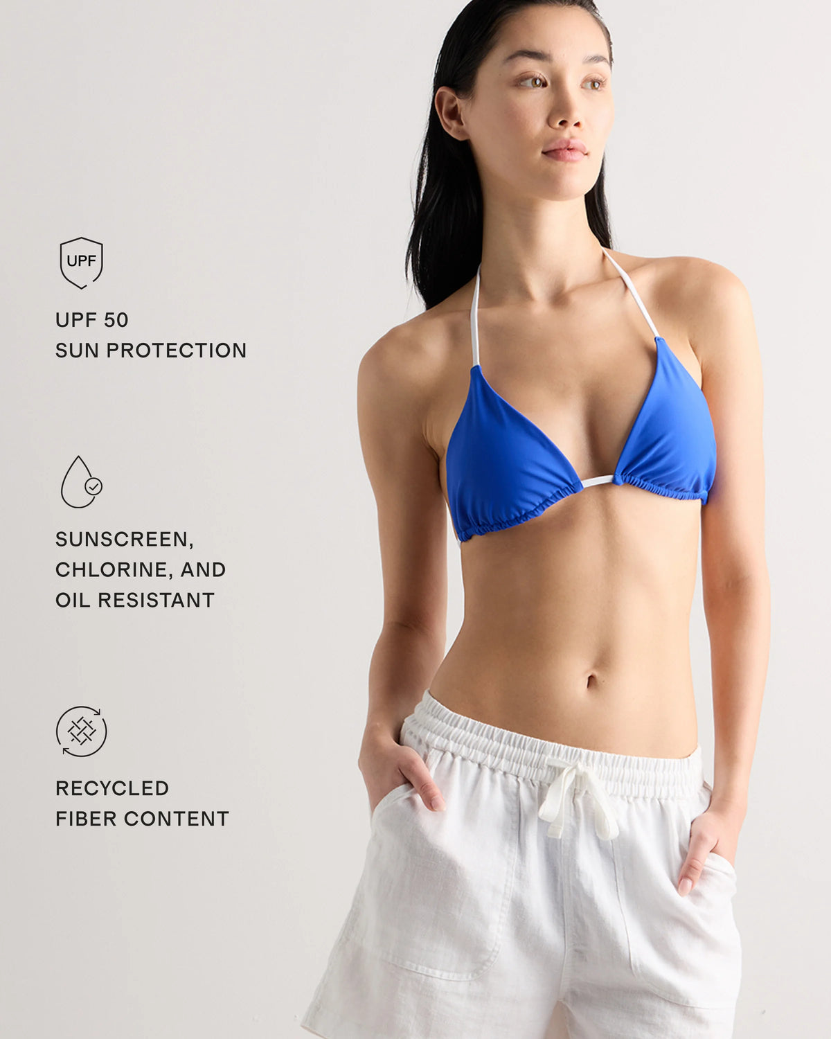 Italian Triangle Bikini Top - XS / Electric Blue Floral