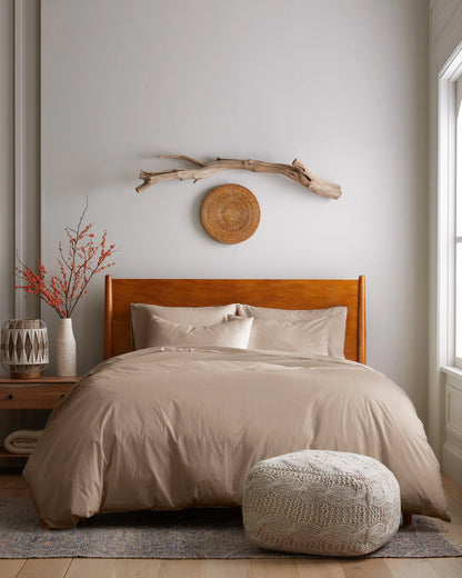 Organic Brushed Cotton Duvet Cover - Twin / Toffee