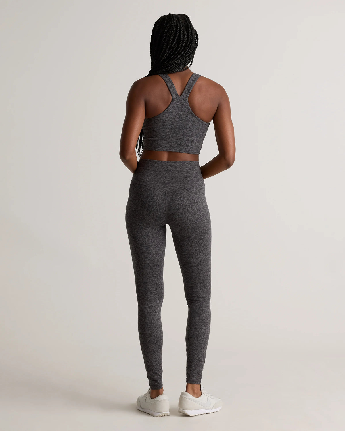 Ultra-Soft V-Neck Cropped Tank - XS / Heather Navy