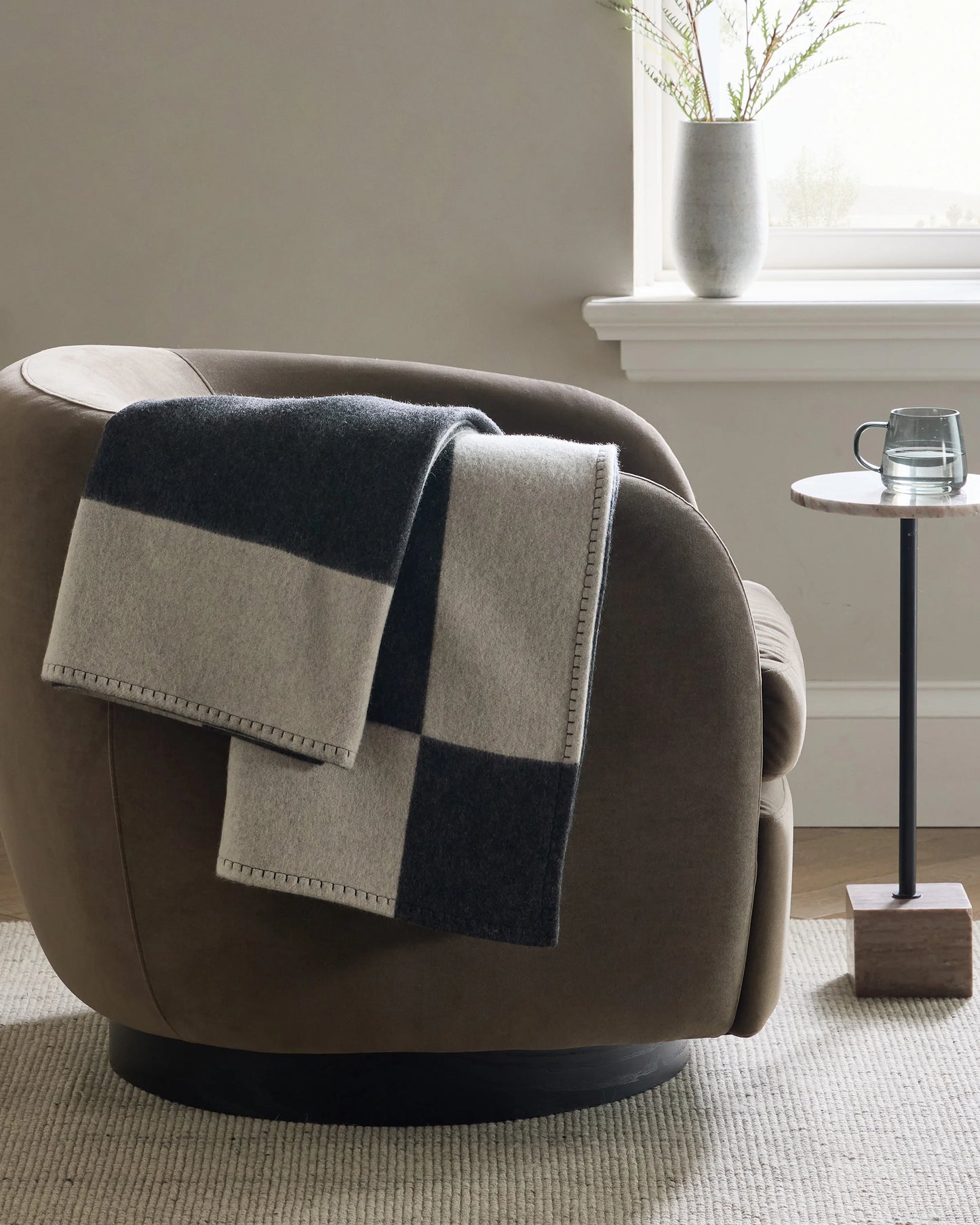 Merino Wool & Cashmere Luxury Throw - 50x60 / Charcoal
