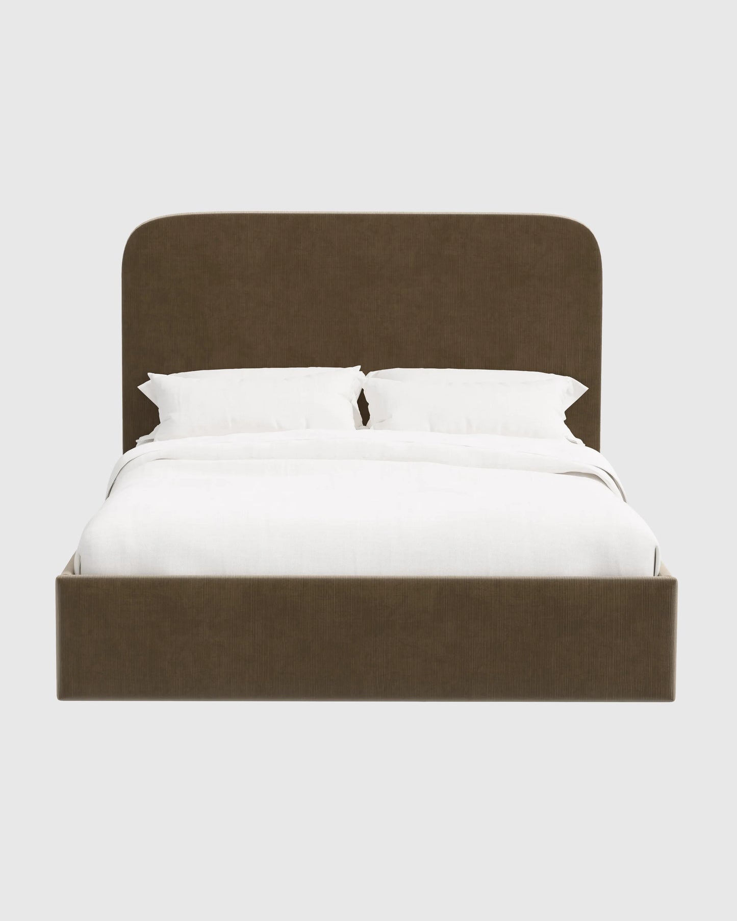 Curved Bed in Performance Velvet - Full / Walnut