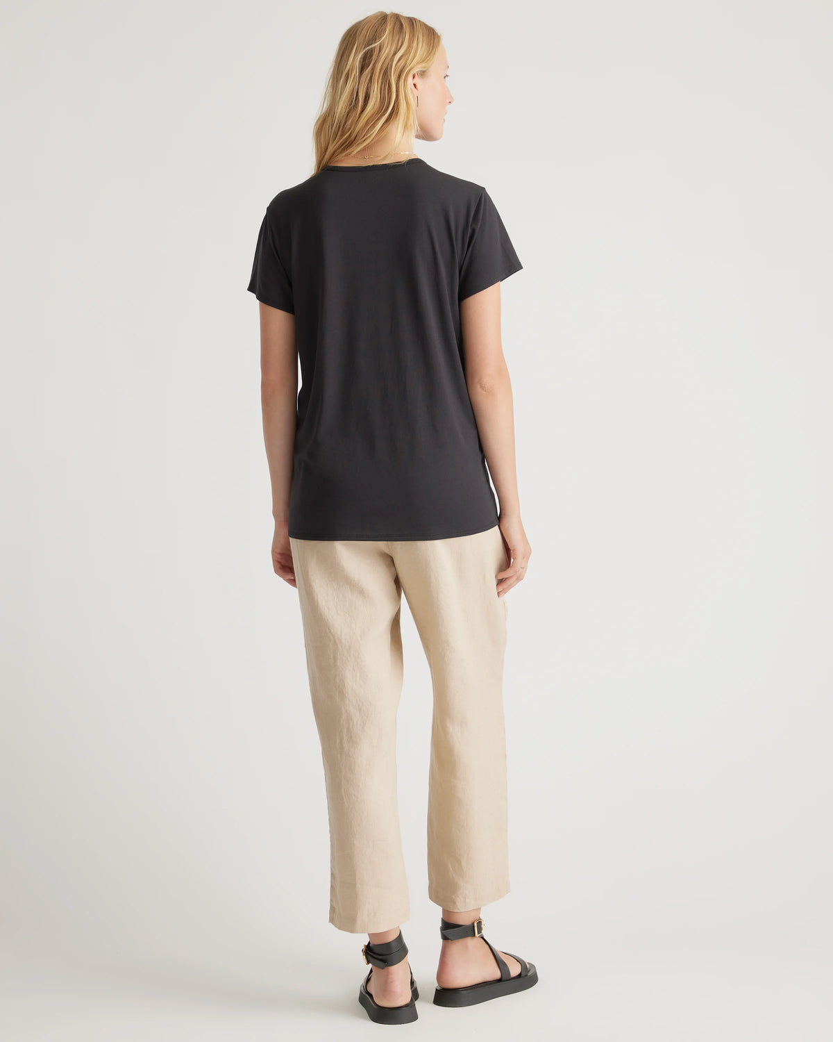 Cotton Modal Maternity Crew Neck Tee (2-pack) - XS / Black/Redwood Brown