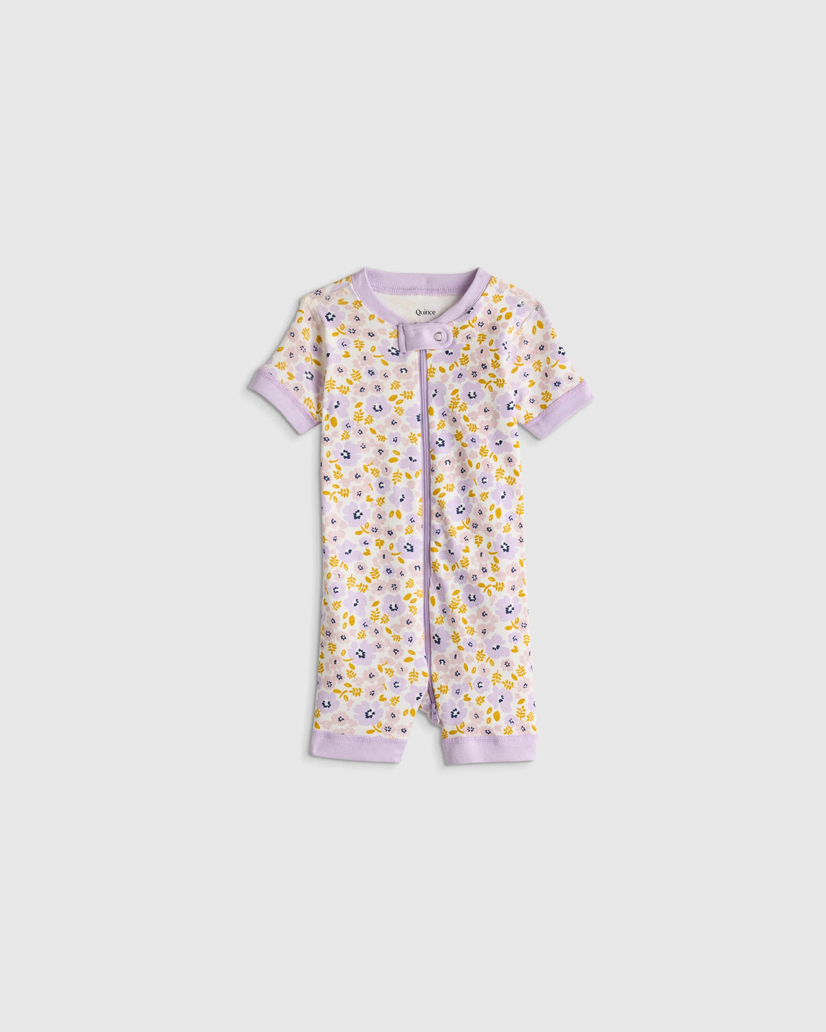 100% Organic Cotton Shortie Onesie Pajama - 0-3M / Animal Faces