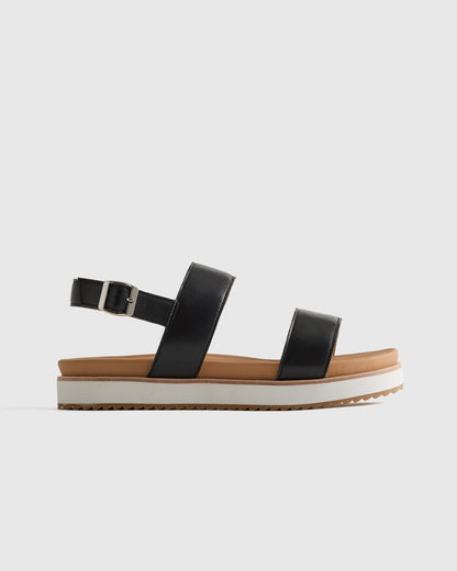 Italian Leather Platform Sandal - 5 / Bone