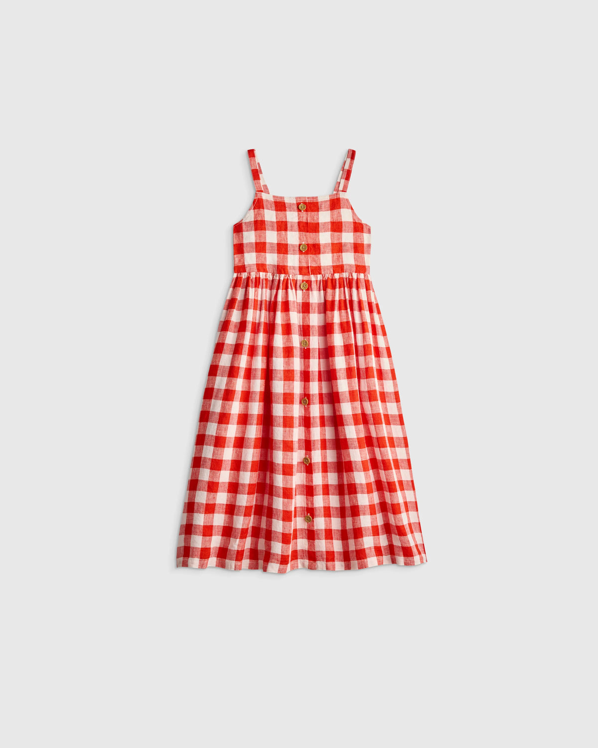 Girls Sleeveless 100% Linen Dress - 2T / White