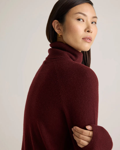 Mongolian Cashmere Turtleneck Sweater Dress - XS / Moss