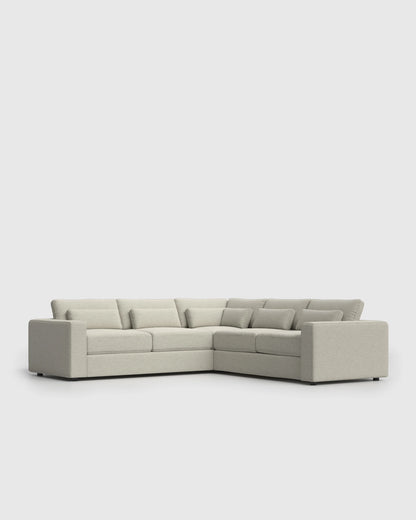 Ashford Deep Seat L Sectional in Performance Basketweave - 119x119 / Fog