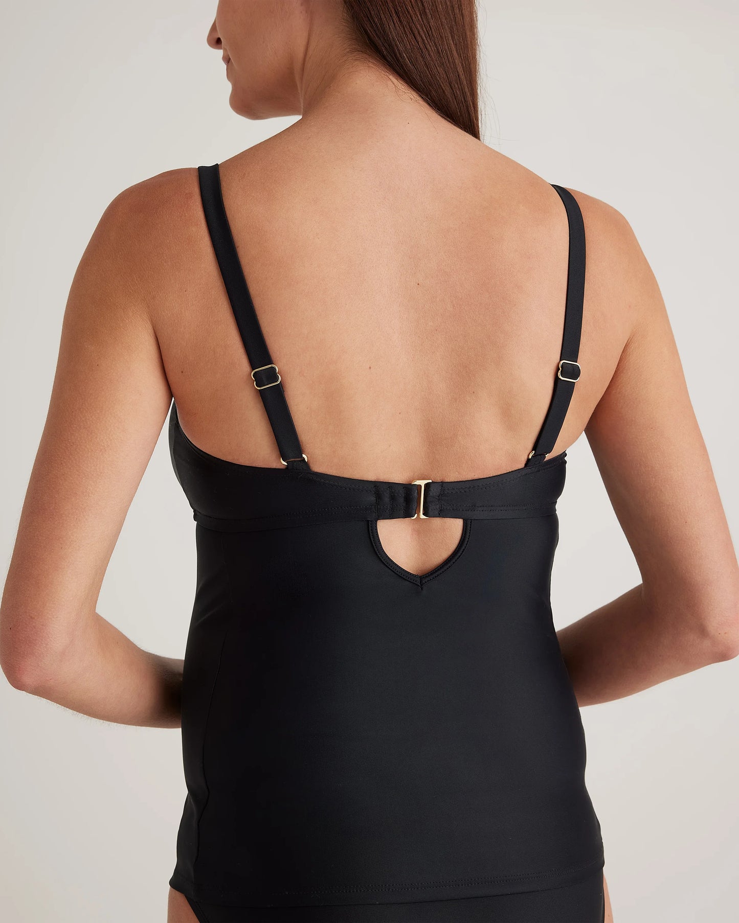 Italian Maternity Two-Piece Tankini Swimsuit - XS / Black