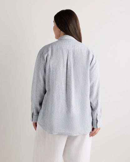 100% European Linen Long Sleeve Shirt - 1X / Flax