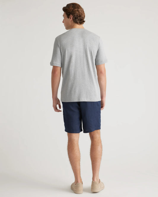 Cotton Modal Short Sleeve Henley Tee - S / Heather Grey